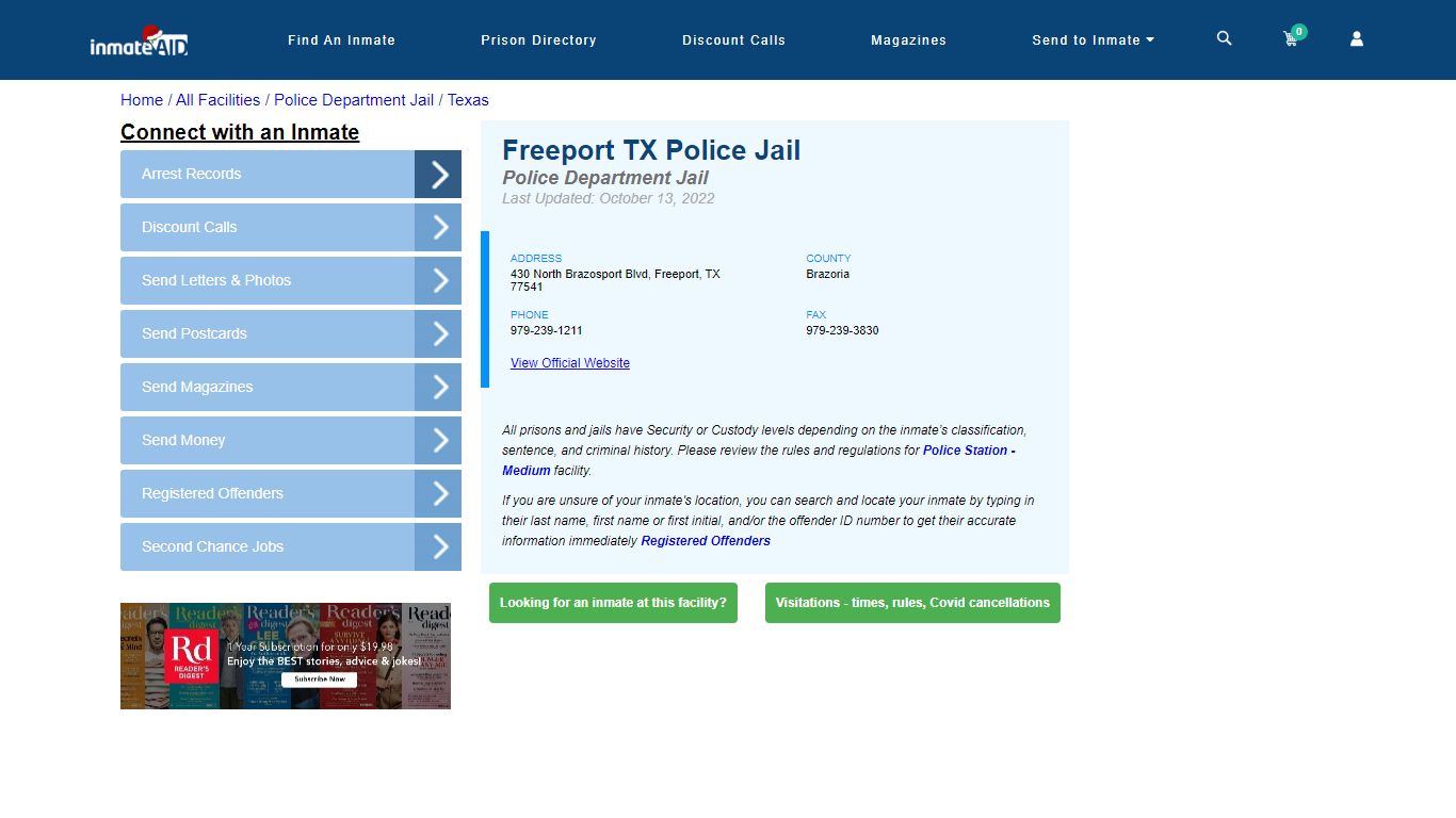 Freeport TX Police Jail & Inmate Search - Freeport, TX