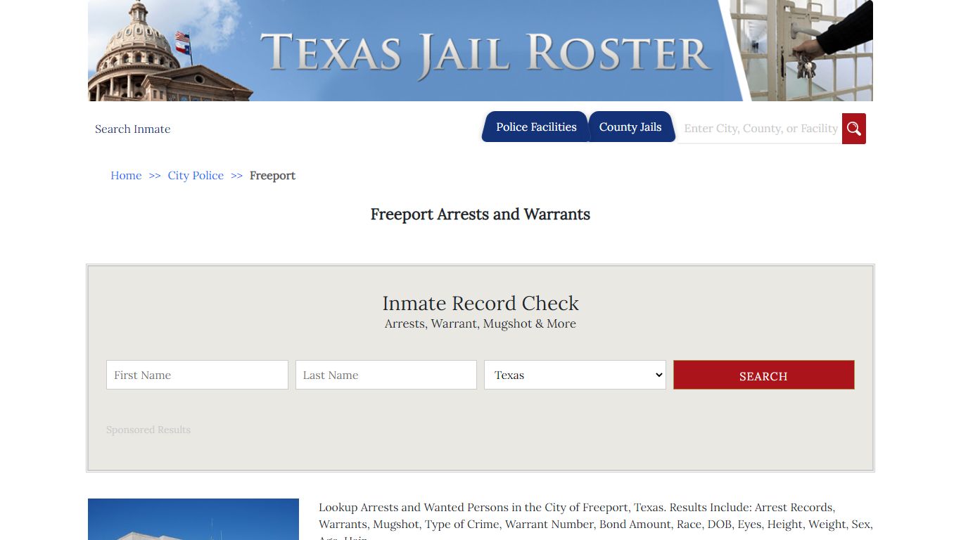 Freeport Arrests and Warrants | Jail Roster Search